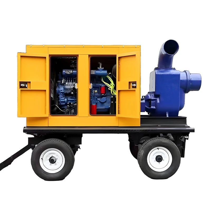 Sewage Transfer Diesel Water Pump 45HP 6 Inch Self Priming Diesel Engine Mounted 12 Self-priming Pump Car Customized