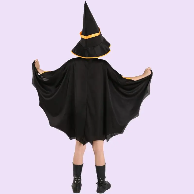 عباءة الهالوين Kawaii للأطفال الجديدة أنيمي الكرتون الساحرة لعب الأدوار أداء اليقطين زي قبعة عباءة مجموعة هدية عيد