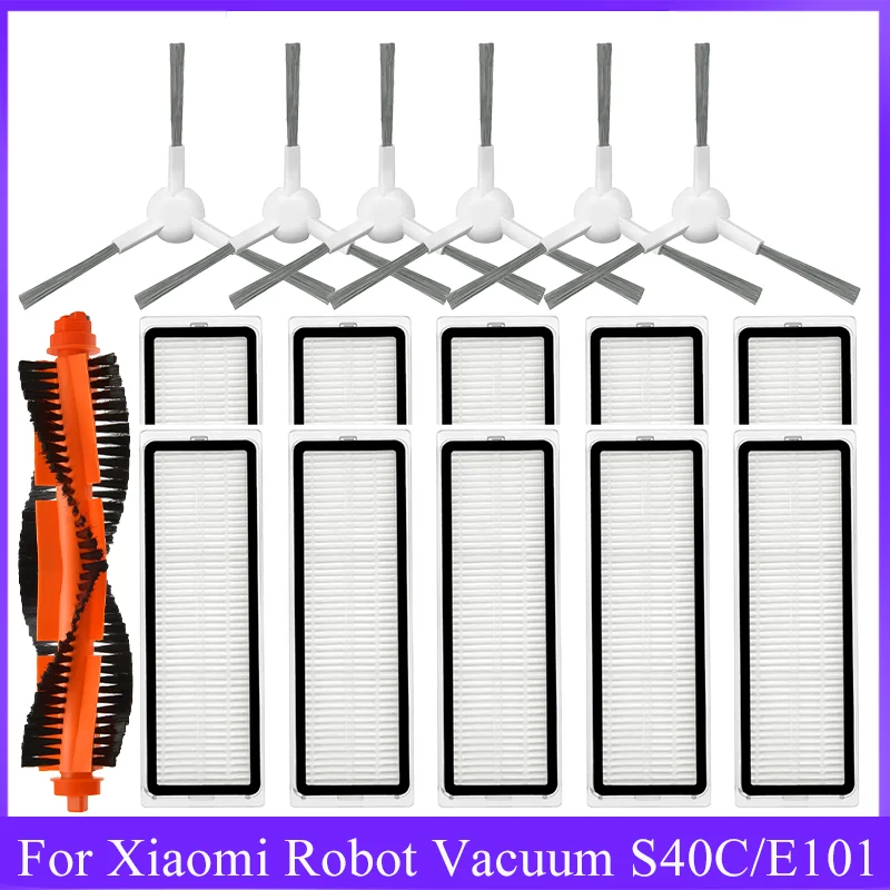 Accessories For Xiaomi Robot Vacuum S40C / E101 Robot Vacuum Cleaner Main Side Brush Washable & Reusable HEPA Filters