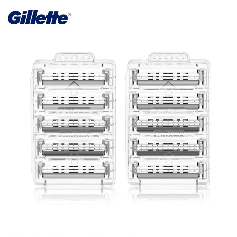 Gillette Sensor Excel Men's Razor Blade Replace Heads Facial Beard Shaving Hair Removal Double Layer Shaver Blades for Man 10pcs