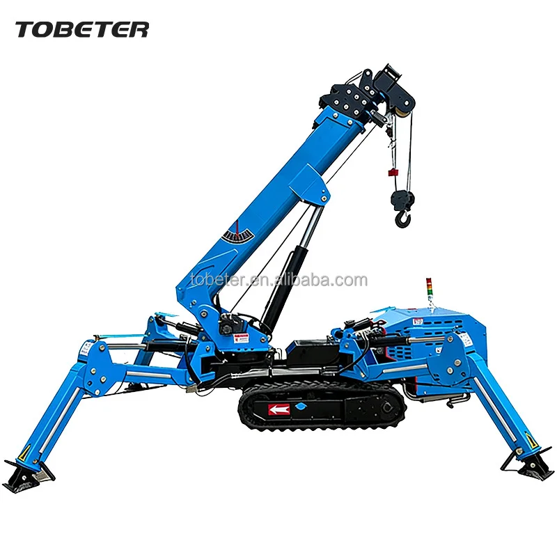 Tobeter Narrow Space Small Mini Spider Cranes Mini Crane Spider With Hydraulic Telescopic Outrigger