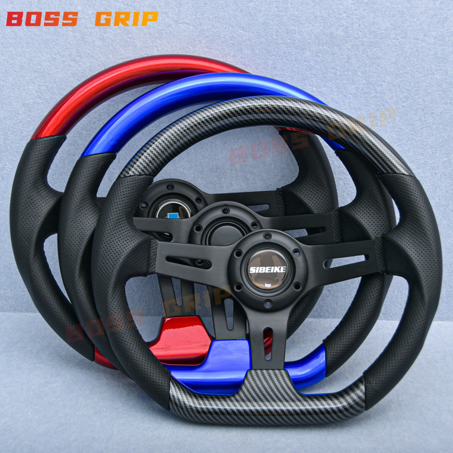 Universal 14inch D Shape Deep Corn Game Sport Steering Wheel JDM Classic Racing Sim Steering Wheel for VW Honda