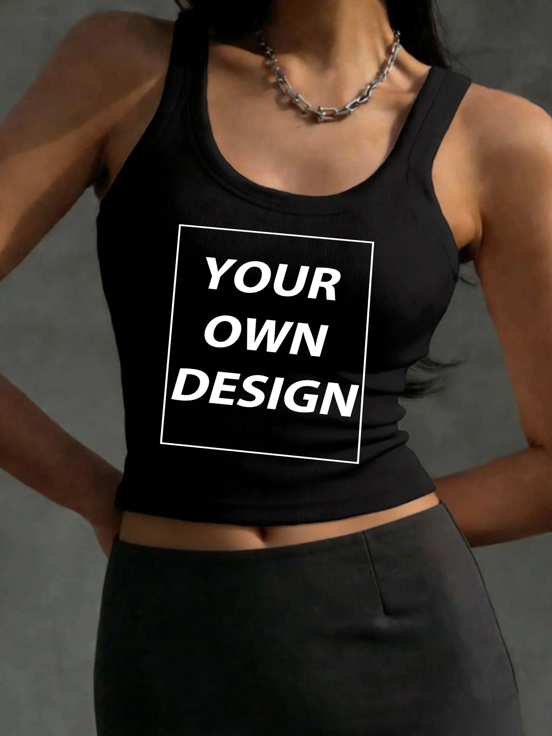 Personalisierter Druck Maßgeschneiderte Schlanke Sexy Outfit-Weste Damen Mode Koreanischer Stretch Rückenfreier Top Lässige Sport-Schwesterkleidung