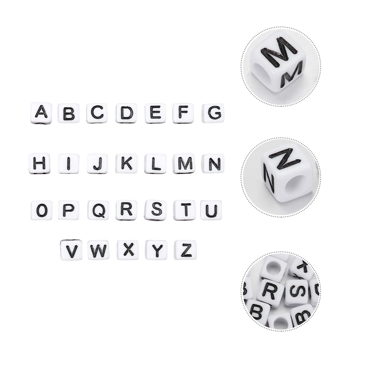 100개 아크릴 알파벳 비즈 DIY 사각형 영어 문자 디자인 쥬얼리 만들기 어린이 공예 액세서리 크리스마스 선물