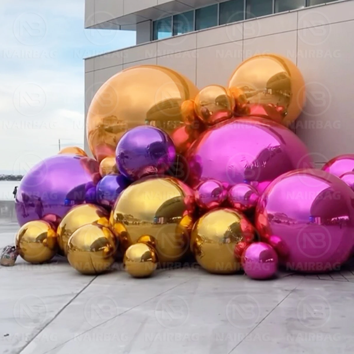 Giant Inflatable Mirror Balls Bubble Balloon Sphere Wedding Party Decor Big Shiny Large Inflatable Christmas Ball