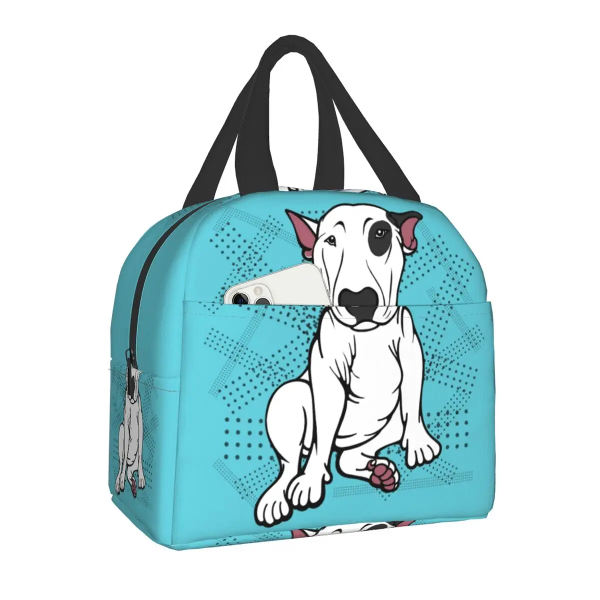 English Bull Terrier Insulated Lunch Bag for School Office Pet DOg Waterproof Cooler Thermal Bento Box Women Children Lunch Box