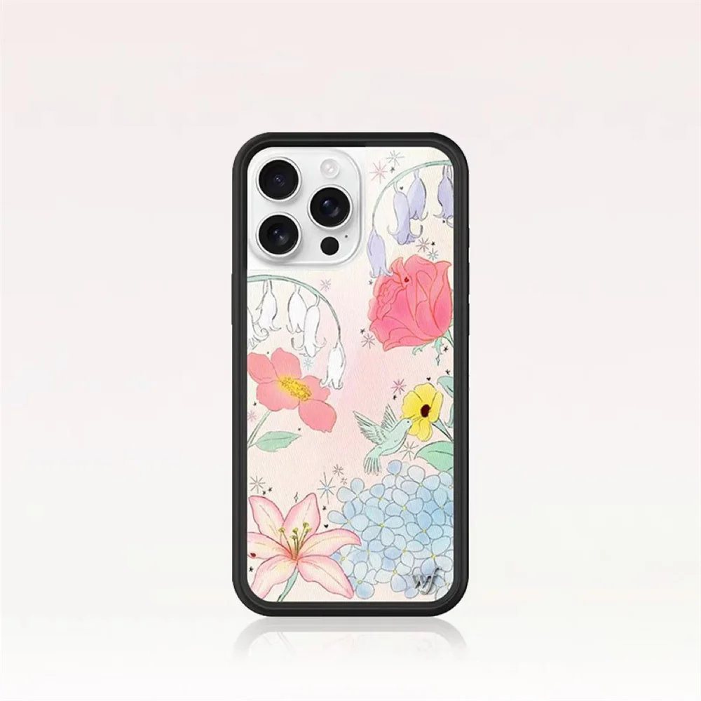 

Wildflower Bluebelle Dreams Cherry Phone Case For iPhone 16Pro Max 15plus 14 12 13Pro Lila Moss Dreamy Hearts WF 3D Poker Cover