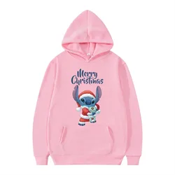 Christmas Disney Sweatshirt Lilo Stitch Funny Cartoon Hoodies Women Harajuku Cute Stitch Anime Manga Streetwear Hoody Female