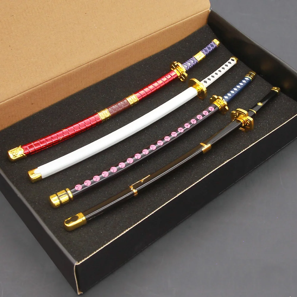 26CM Roronoa Zoro Katana Metal Sword Toy Anime Cosplay Knife Collection Japanese Ninja Samurai Katana Weapon Model Kid Toy Gifts