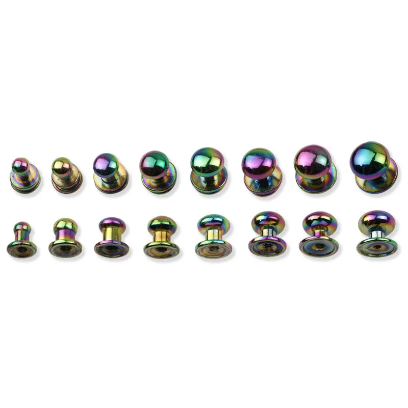 10pcs Colored Sam Brown Browne Buttons Screwback Round Head Ball Post Studs Nail Rivets Leather Craft Hardware Accessories