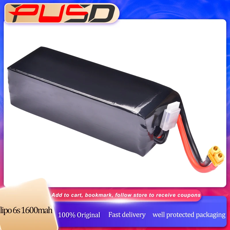 

150C High Discharge LiPo Battery 6S 1600mAh XT60 For FPV Racing Freestyle RC Drones Accessories