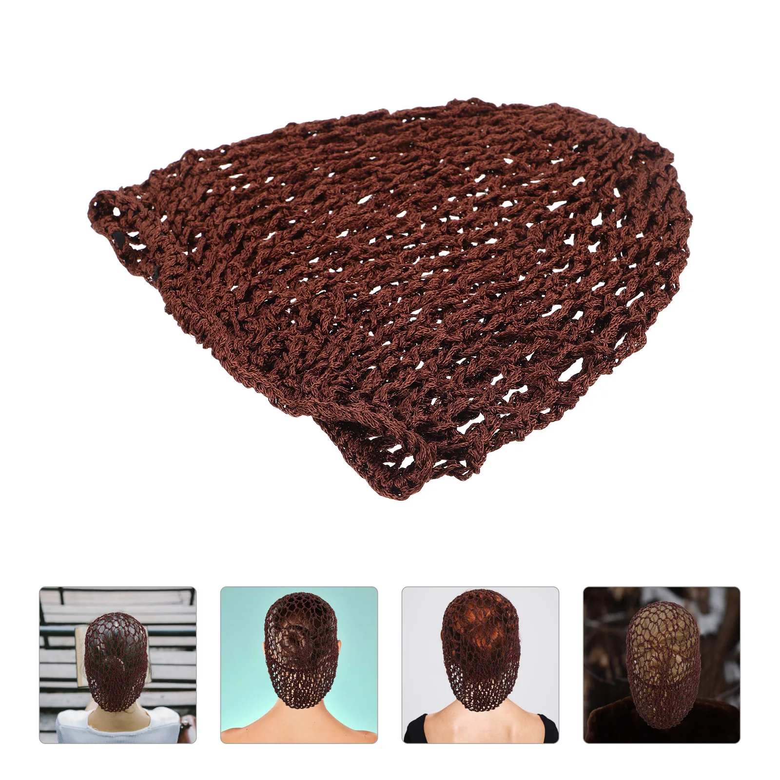 

Soft Mesh Crochet Net Snood Durable Rayon Knit Hairnet Thick Short Women Sleep Cap Breathable Lightweight Cover Long Short