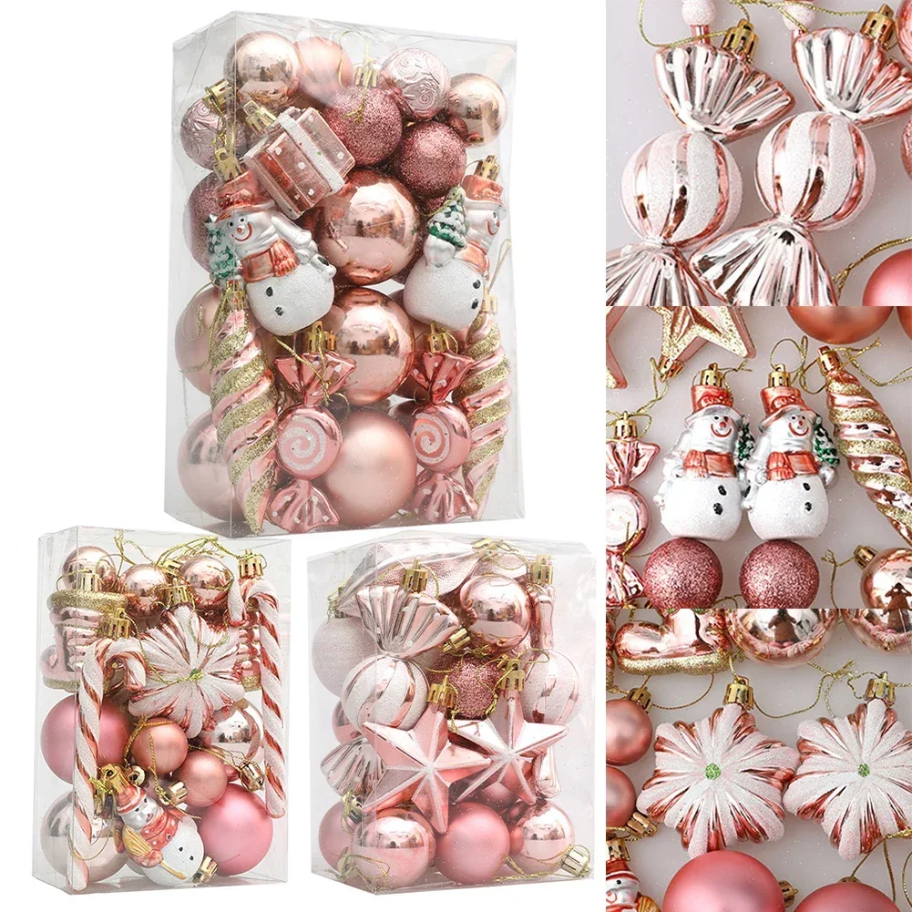20/29PCS Christmas Ball For Tree Christmas Ornaments Tree Decorations For Holiday Wedding Party Xmas Hanging Tree Pendants