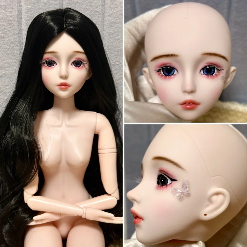 

‌60cm BJD Doll Ball Jointed Handmade Naked Doll DIY Makeup Toy for Girls with Green Blue Grey Eyes Children Birthday Gift‌