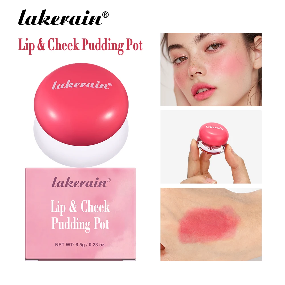 Blurry Pudding Pot Natural Lip & Cheek Blusher Waterproof High Color Matte Blurring Face Korean Makeup Multi-Use Soft Blush