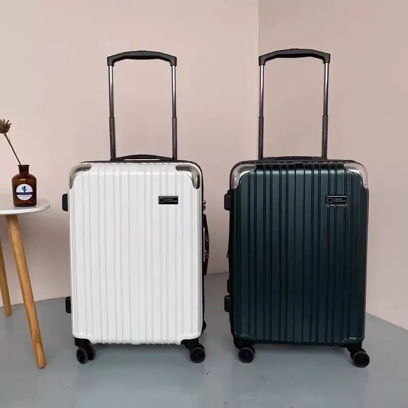 Japan hinomoto silent wheel wide trolley case 24 inch pure pc suitcase YKK zipper 28 checked suitcase