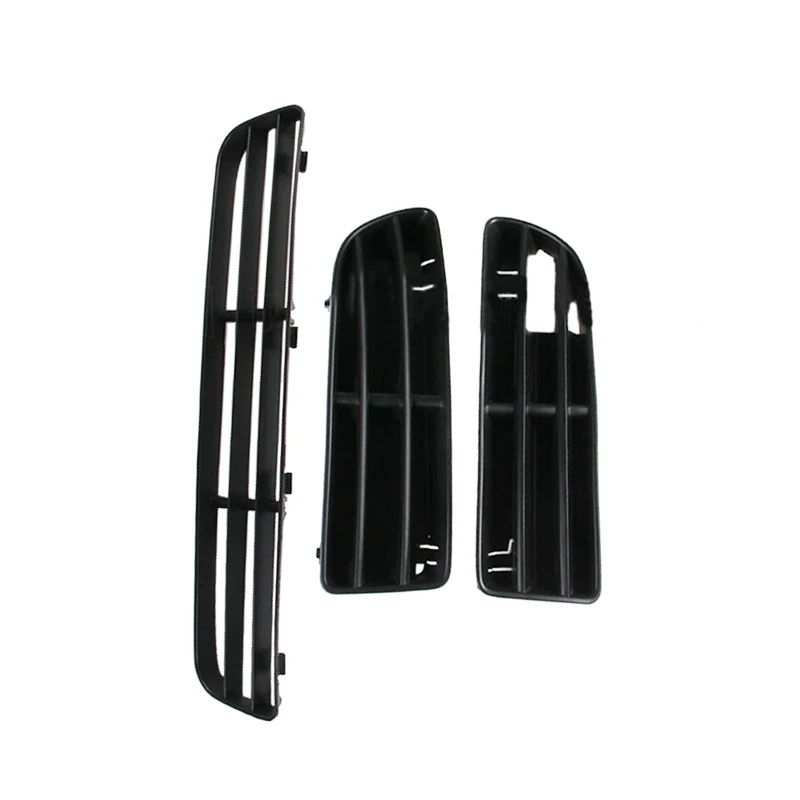 

Комплект черных нижних решеток переднего бампера (центральный и боковые вентиляционные) 1J5853665B 1J5853666C 1J5853677B для VW Bora Jetta MK4 1999-2004 2005