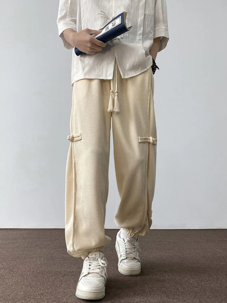 New Chinese Sle Buttoned Men's Casual Pants Cool Sensation Zen Sle Small Size Loose Sports Pants Breathable Comfortable