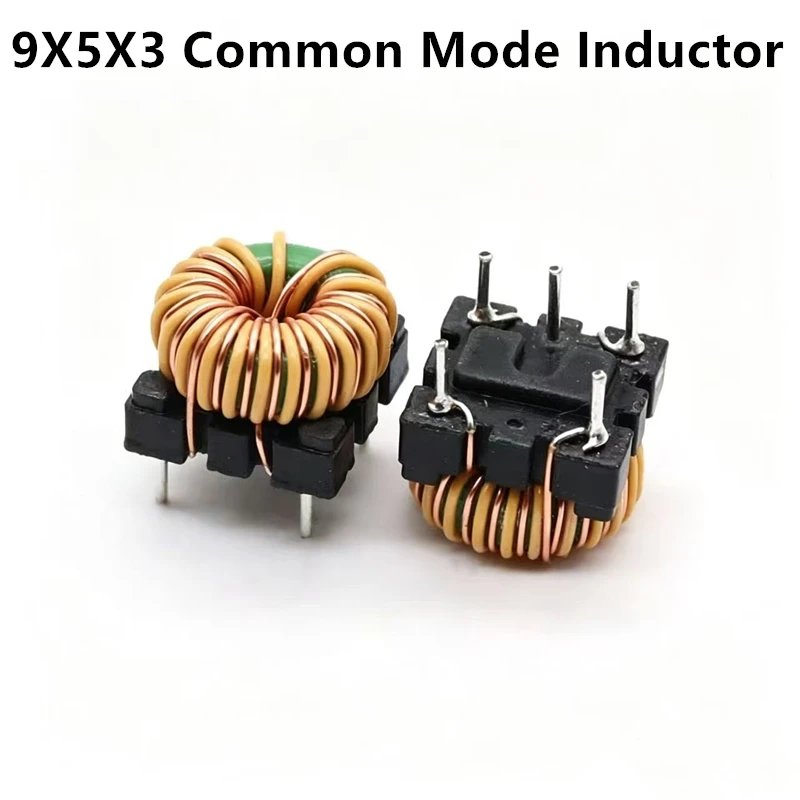5PCS Common Mode Inductor 1mH 9X5X3 Power Supply Filtering Toroidal Inductor Coil With Base Pins Magnetic Ring Inductor