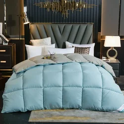 Home Comforter Winter Quilted Blanket Goose Down Duvet Quilt 100% Cotton Cover King Queen Blanket Size Twin Stitch Одеяло 이불 이불