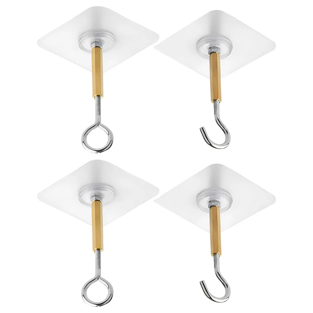 

4 Pcs Ceiling Hook Hooks Decoration Adhesive For Kitchen Hangers Cabinet Heavy Duty