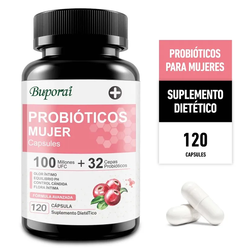 PROBIOTICOS MUJER Capsules - Regulate Mood, Reduce Menopausal Discomfort, Promotes Vaginal and Urinary Health, Enhance Vitality