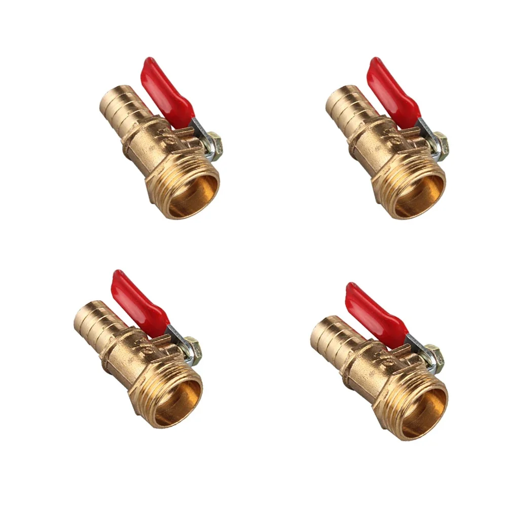 6 8 10 12mm Hose Barb 1/8'' 1/2'' 1/4'' Male Thread Connector Joint Copper Pipe Fitting Coupler Adapter Brass Barbed ball valve