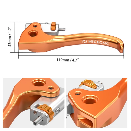 Imagen 2 del producto NICECNC para KTM 2014-2024 EXC 300 EXC 250 EXCF 350 EXC 450 SX 125 SXF 250 SXF 450 XCW 300 XC XCF manija de palanca de embrague de freno corto
