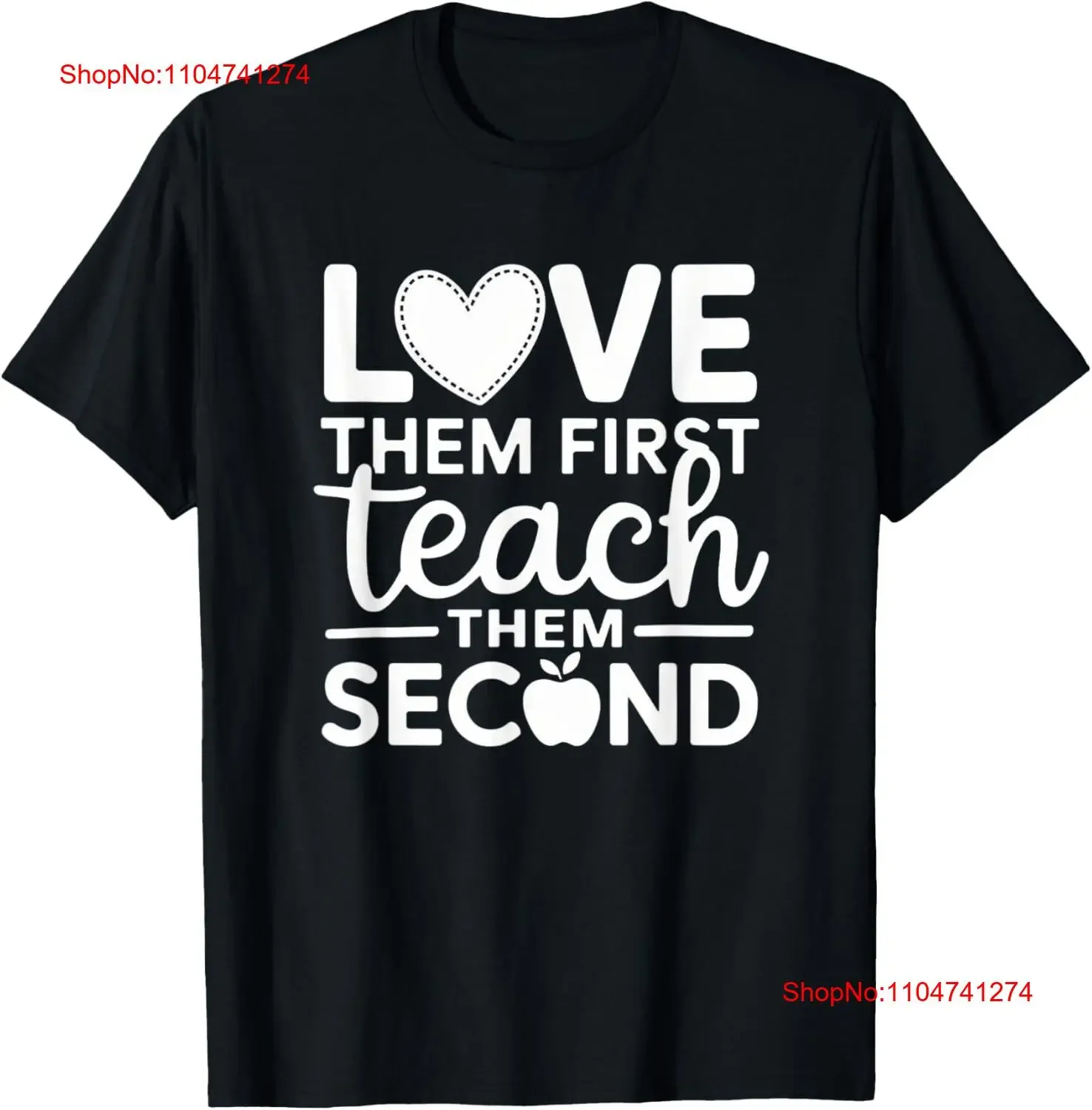 

Футболка Love Them First Teach Second Teach на День Святого Валентина, винтажная стираная удобная универсальная уличная дизайнерская одежда