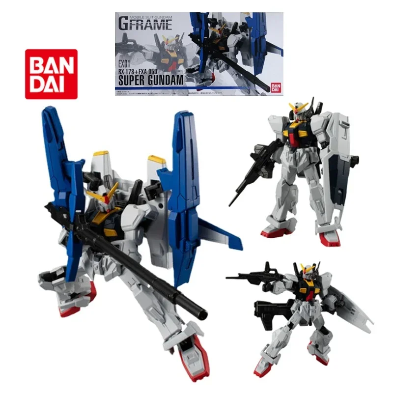 Original Bandai 46486 Assembled Model Toy Gundam G-FRAME EX01 Super Gundam Anime Action Figure Toys Ornaments Gifts for Children