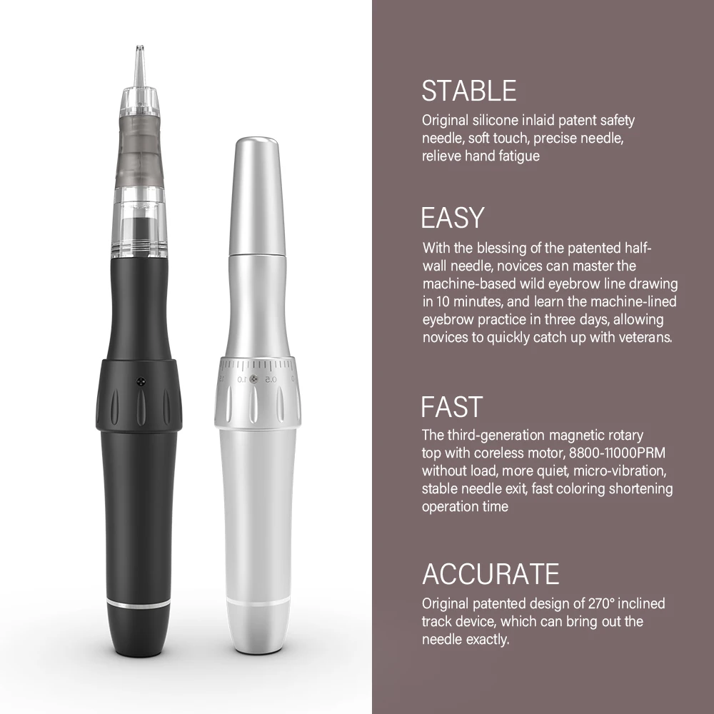 

Набор для перманентного макияжа: машинка для татуажа, аппарат для микроблейдинга бровей и губ с картриджными иглами и пигментом