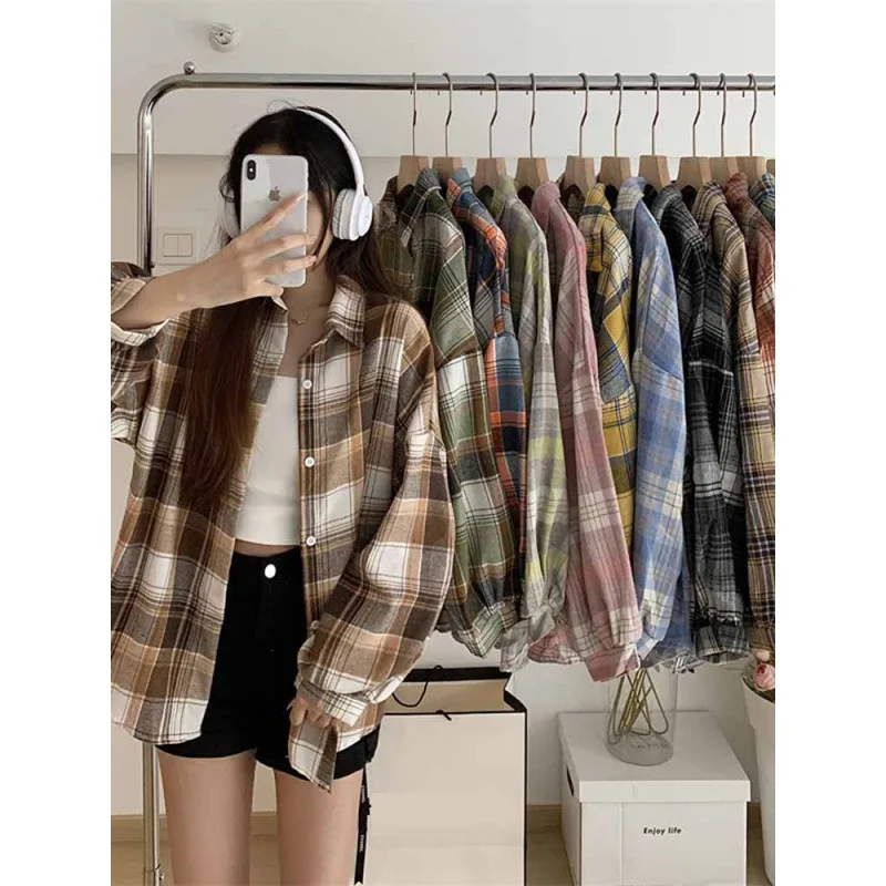 Giacca camicia a quadri - Maglia leggera con colletto francese