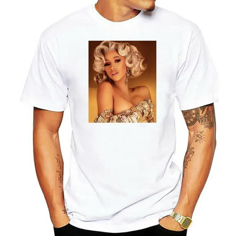 Rare Cardi B T-Shirt Hot Rapper T Shirt Unisex Cotton Black Tee Full Size S-3Xl Vintage Tee Shirt