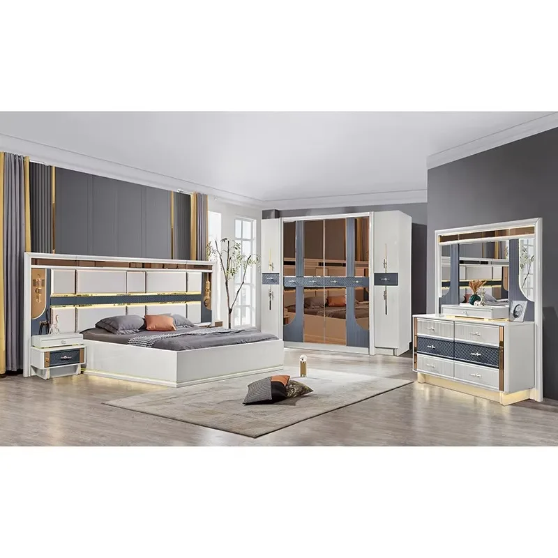 

Extra Large Modern Deluxe Bedroom Furniture Set Home Villa Double Room