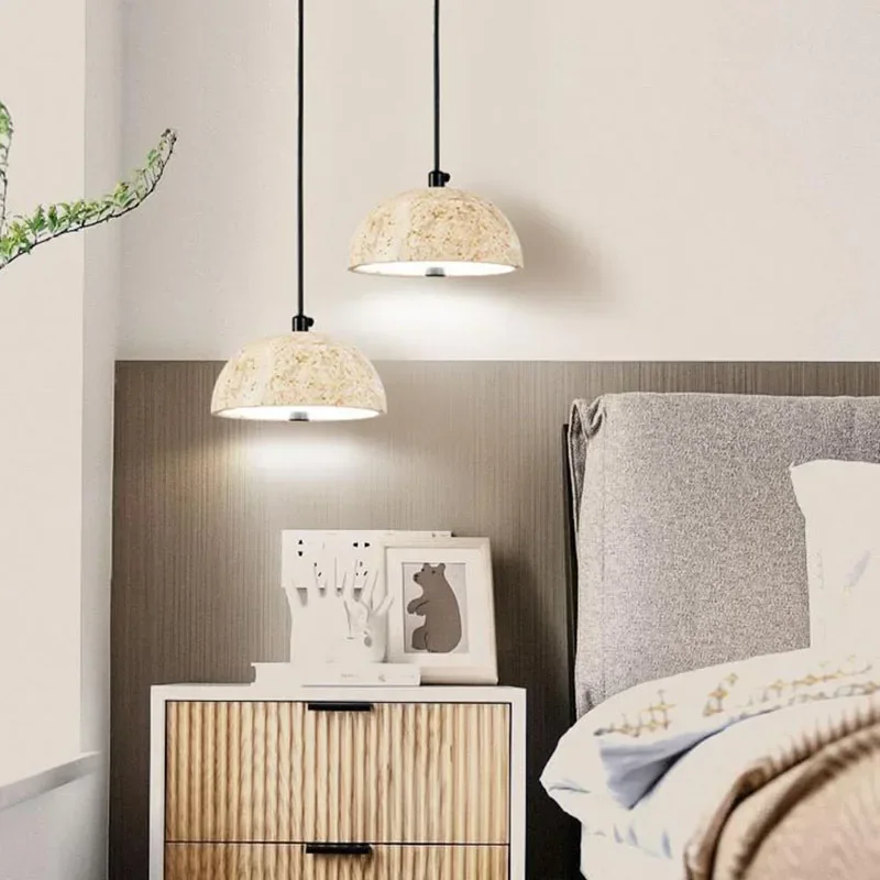 Art Designer Novelty Stone Restaurant Pendant Light Bedside Parlor Dining Room Lamp Cord Adjustable