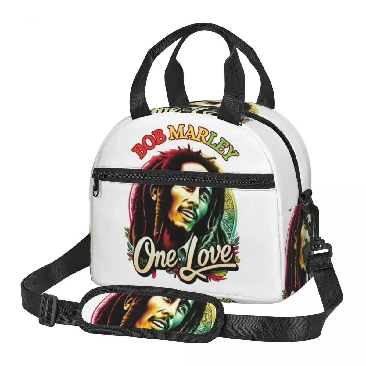 

Jamaica Reggae Rock Bob Marley Insulated Lunch Bag for School Bento Storage Food Boxes Portable Cooler Thermal Lunch Box Tote