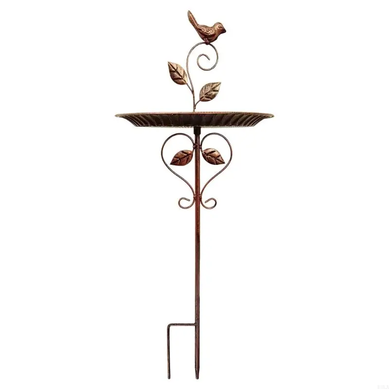 

2025 New Patios Weather Resistant Iron Garden Planter Bird Feeder Combination Artistic Scrollwork Design Drainage System