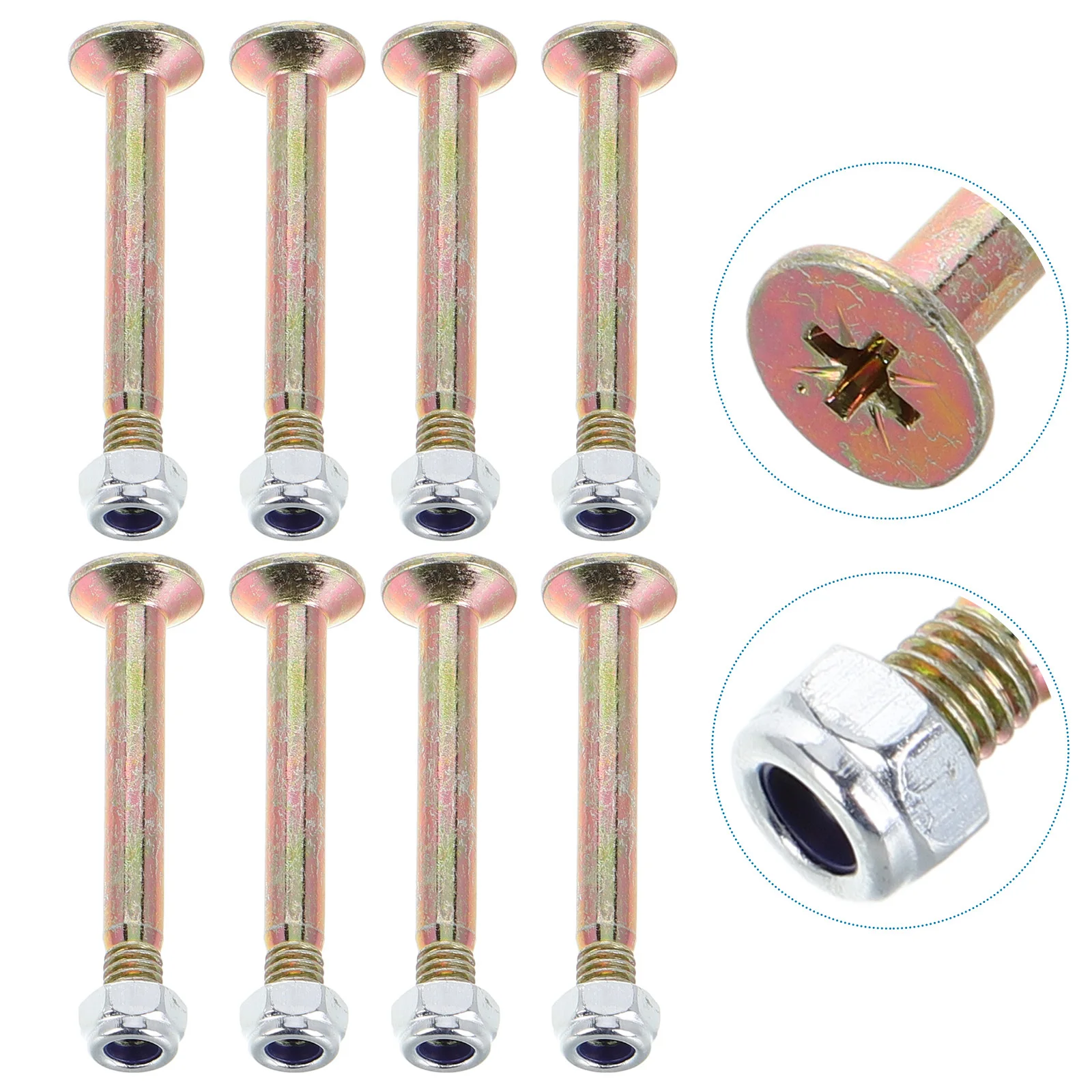 

8Pcs Rv Awning Brace Support Parts Heavy Duty Metal Hexagon Head Screws Camper Tent Pole Fasteners Stable Awning Rafter Locking