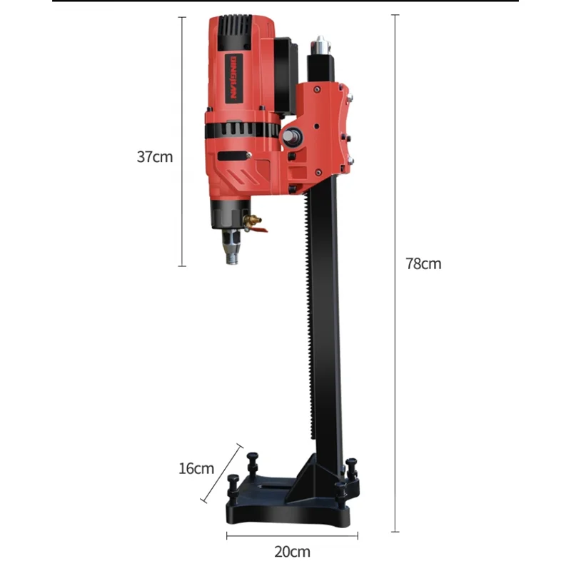 180MM Portable Diamond Core Drill Concrete Drilling Machine 2300W Power Tool with Reinforced Stand and drill Bits