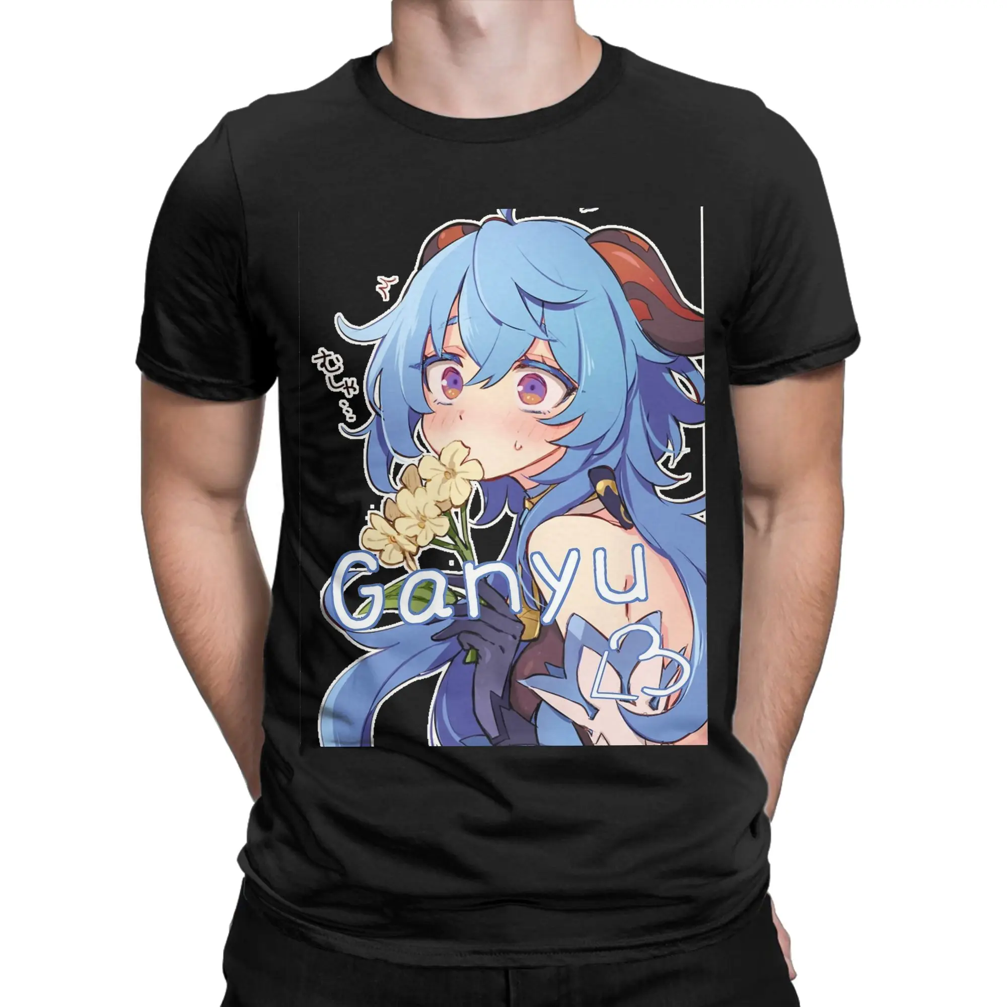 Genshin Impact Ganyu Love T-Shirts Men Women  Creative Cotton Tees Round Neck Short Sleeve T Shirt 6XL Tops