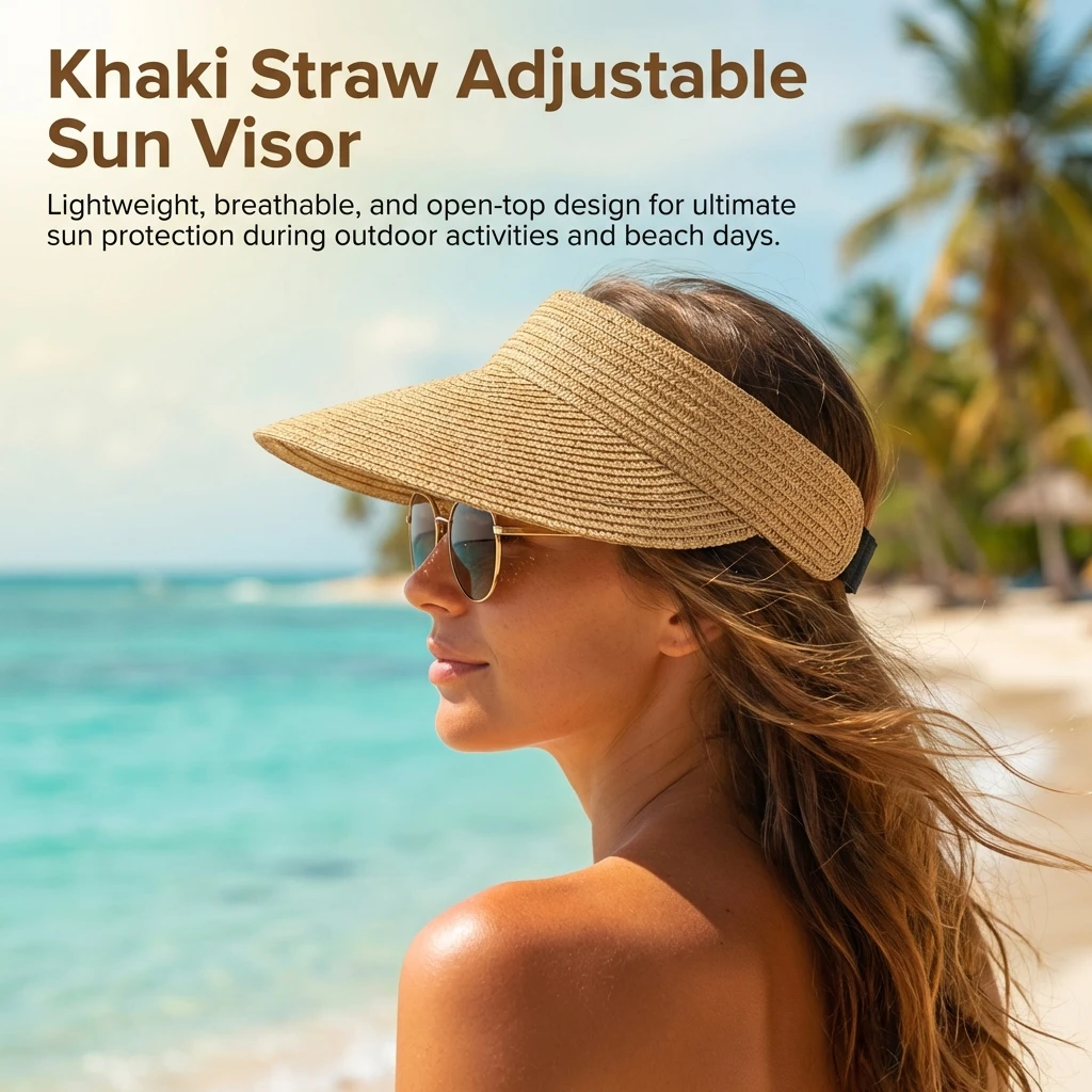 

Straw Sun Hat Wide Brim UPF Sun Protection Foldable Breathable Summer Beach Vacation Gardening Outdoor Travel Casual Wear