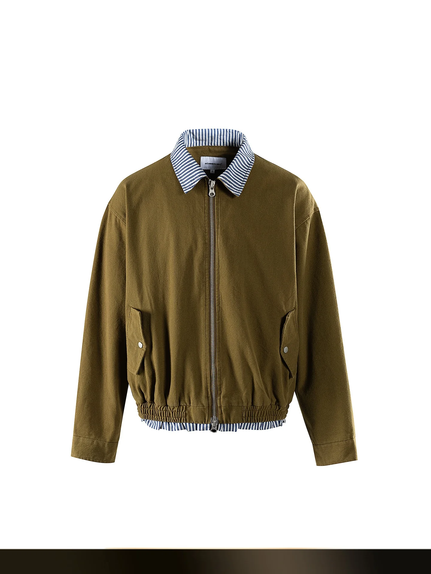 

American Retro Barnyard Color Blo Plaid Jaet Loose Workwear Sle Autumn New Arrivals Fake Two-Piece Youth Faion Cotton