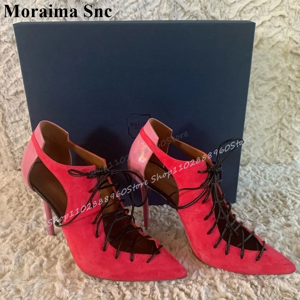 

Trending Mixed Splicing Cross Tied Sandals Thin High Heel Shoes For Women Pointed Toe 2025 Fashionable Zapatos Para Mujere