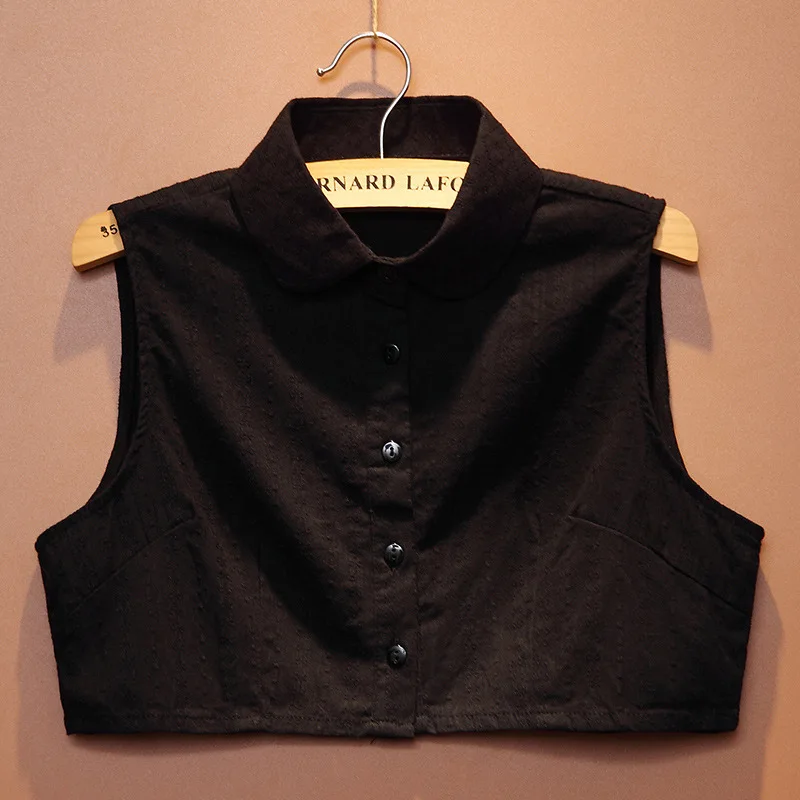 Fake Children's Versatile Autumn Winter Spring Breathable Cotton Linen Ruffled Edge Round Neck Korean Style