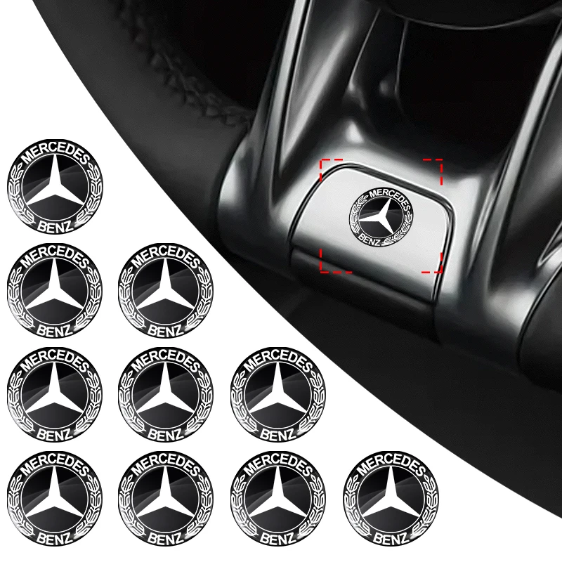 11/14 مللي متر الألومنيوم سيارة مفتاح شارة ملصق لمرسيدس بنز W203 W204 W211 W210 W124 AMG W202 W212 W220 W205 W201 فئة GLA W176