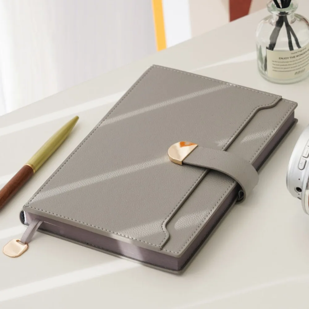 

Stationery A5 Diary Notebook Magnetic Buckle Thicken Meeting Notebook 200 Pages PU Leather Daily Planner Writing