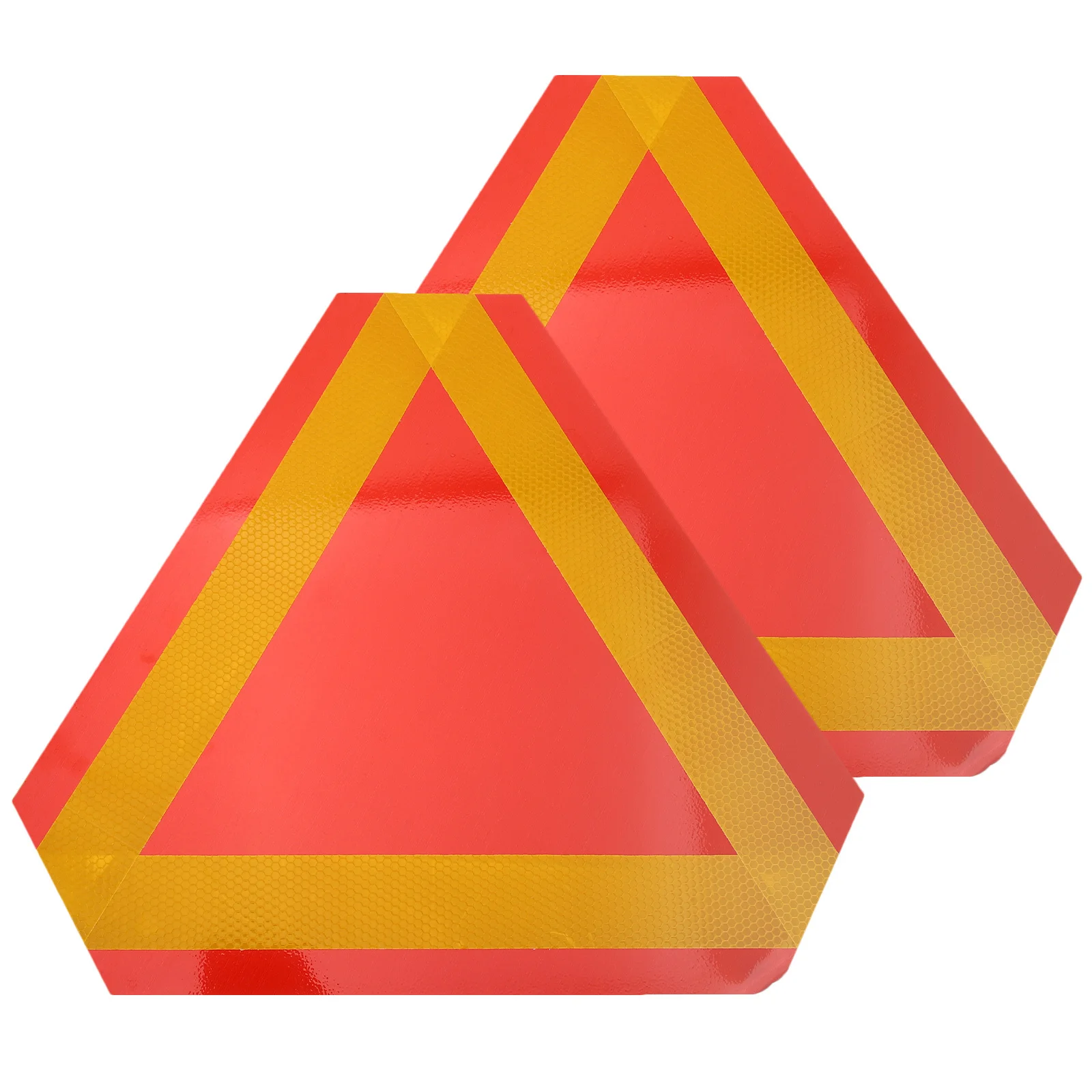 2pcs Triangle Reflectors: Aluminum Slow Moving Vehicle Warning Sign For Golf Carts Farm Tractors Utility Vehicles Safety