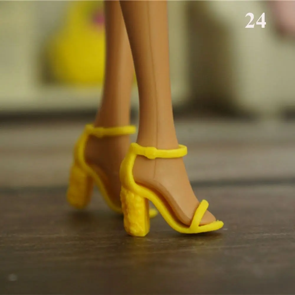 1 Pair Colorful 30cm Doll Shoes Plastic Foot Length 2.2cm High Heels Shoes Fashion Female 1/6 Dolls Boot Doll Accessories