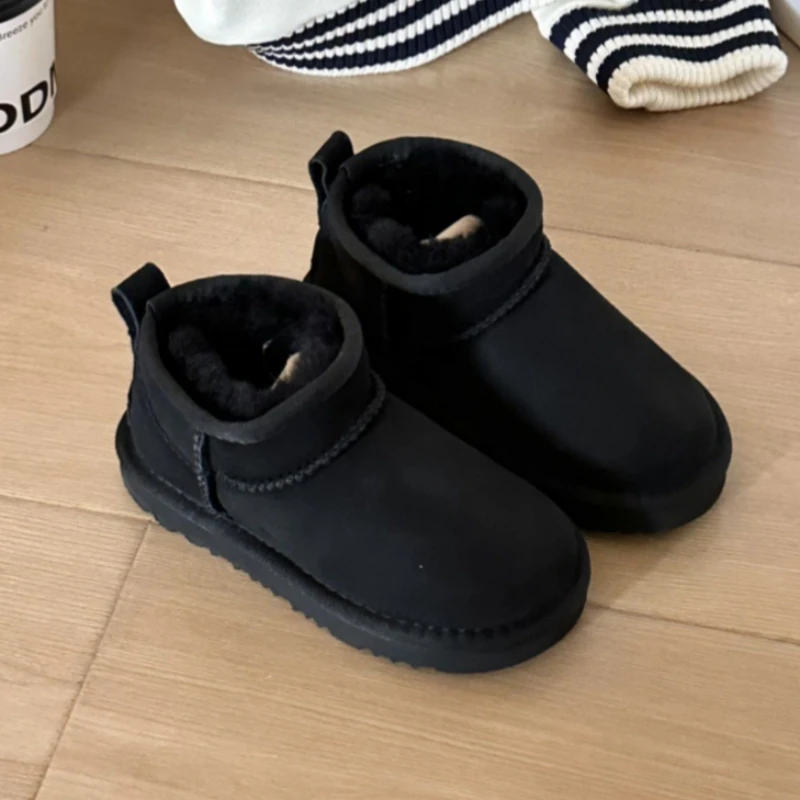 Winter Children Boots Toddler Boys Girls Real Sheepskin Wool Fur Snow Ankle Boots New Design Baby Classic Ultra Mini Warm Shoes