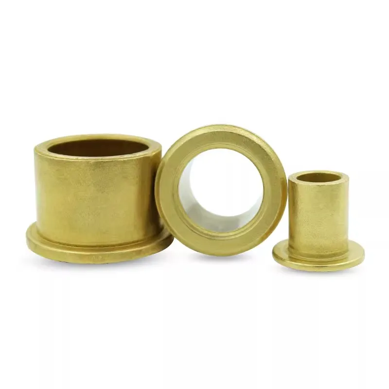 Inner Diameter 12 14 16 1820mm Flanging Self-Lubricating Bearing Powder Metallurgy Oil Copper Bushing Sleeve With Stepped Flange